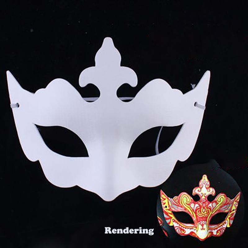 DIY Blank Paper White Masks Halloween Party Cosplay Painted Masquerade Kids Cartoon Animals Hand Paintable Mask
