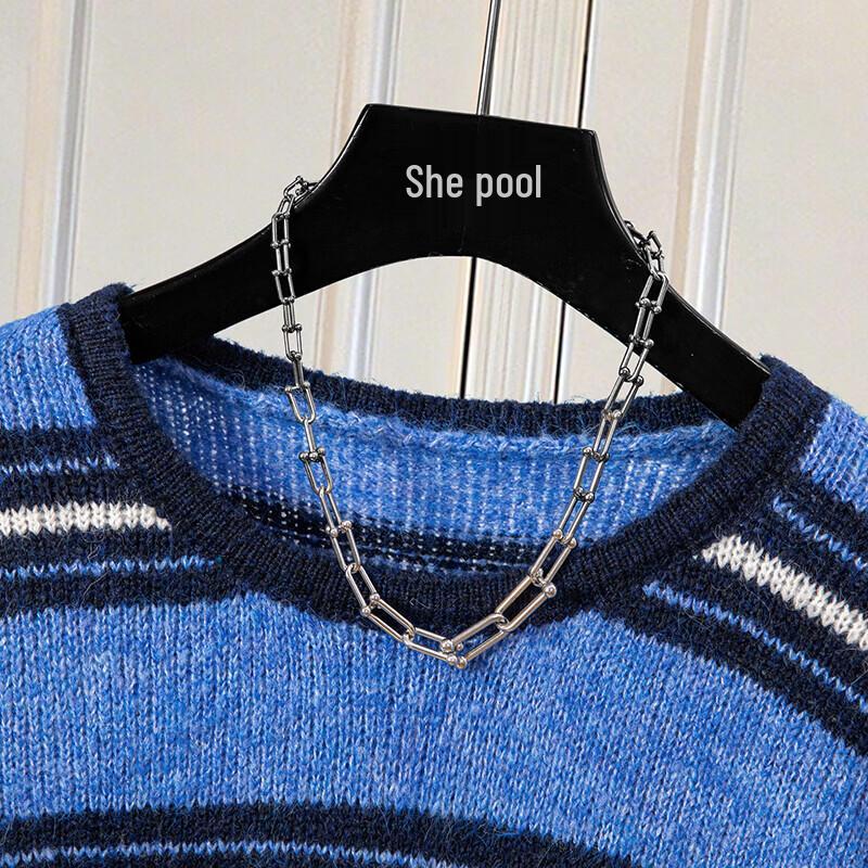 Women's Color-Block Striped Knit Sweater