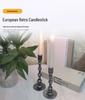 European Retro Wrought Iron Candlestick Home Decoration - Aged Metal Craft Ornament