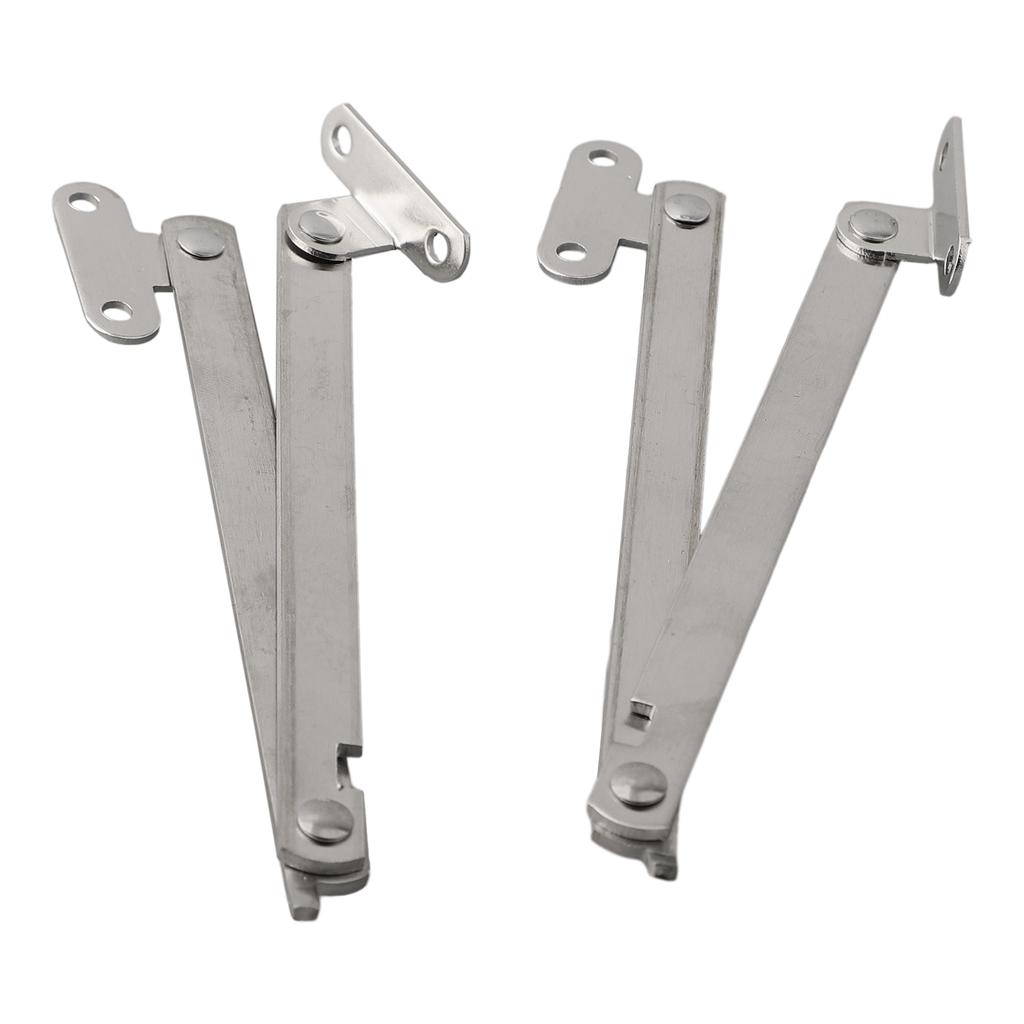 2 Pieces Stainless Steel Folding 180 Degree Furniture Cabinet Lid Support Hinges Cabinet Door Support Furniture Pull Rods
