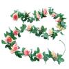 Artificial Rose & Green Leaf Vine for AC Decoration