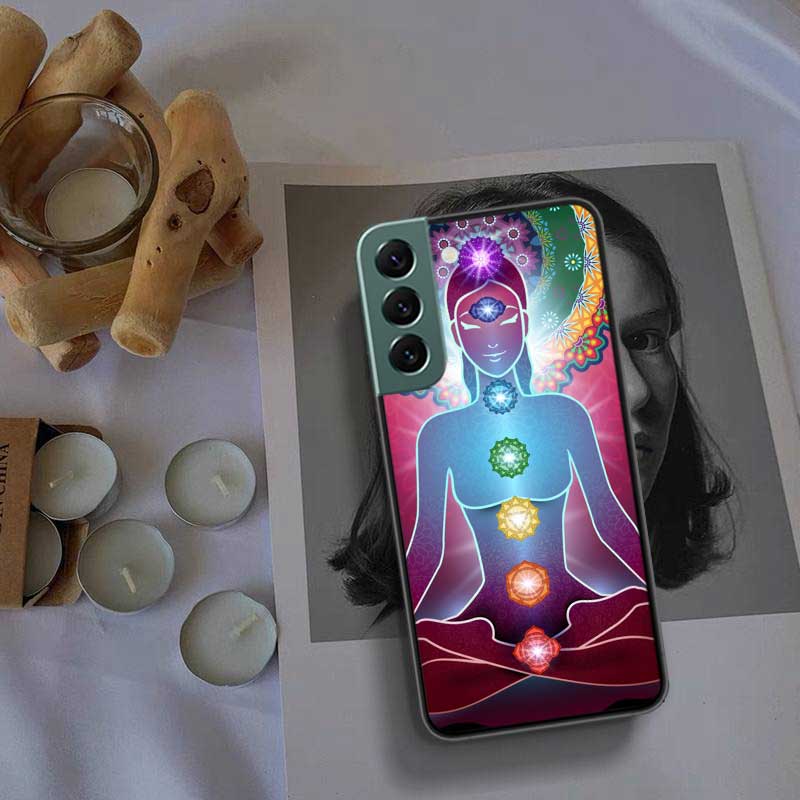 The Mandala Chakra Insist Yoga Phone Case For Samsung A02 A03 A03S A04 A04S Galaxy A55 A35 A25 A15 S10 Lite A9 A8 A7 A6 Plus A90