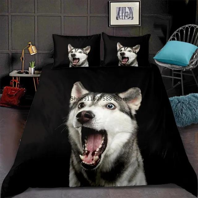 Cute Animal Dog Husky Duvet Cover Adults Kids Home Textile Cute Bedclothes Bedding Sets Double Bed King Full Size For Home