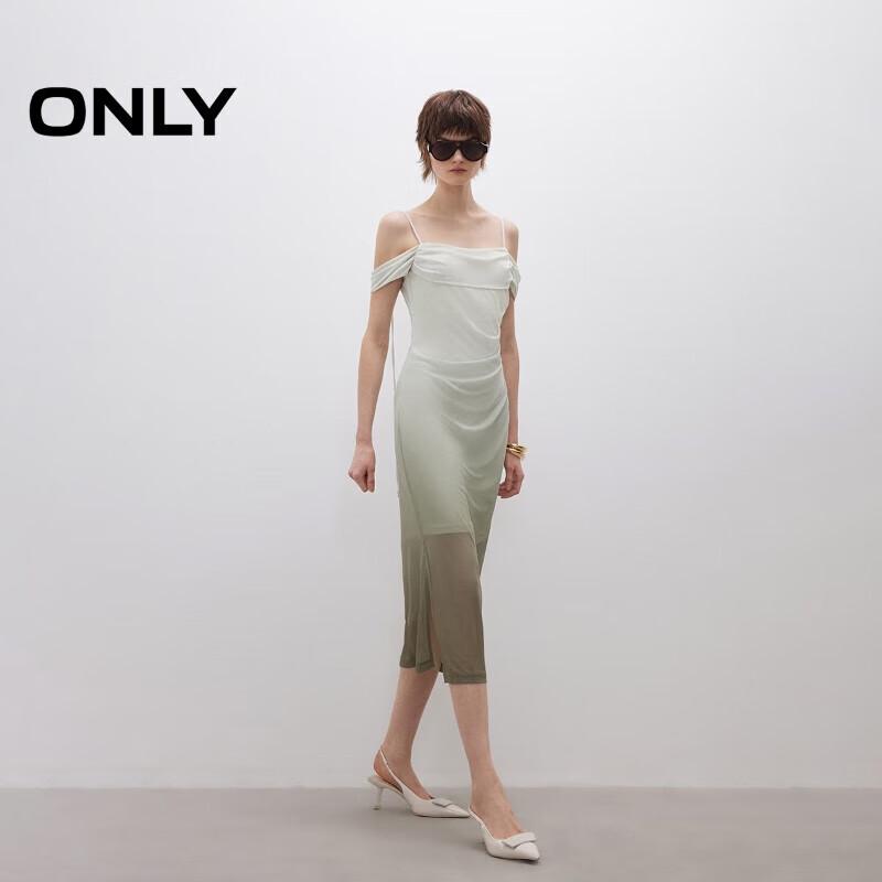 

ONLY Women s 2025 Spring Mesh One-Shoulder Strappy Midi Dress L