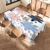 Vibrant Floral Tablecloth with Rabbit PrintPerfect for Modern Dining Tables Washable Cotton Fabric In Pink, Blue, White Color Sc