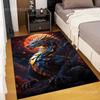 Multiple sizes Blue dragon with full moon Print Carpet Rug for Living Room Bedroom Sofa Doormat Home Decor Non-slip Floor Mat