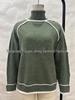 Autumn Winter Women's High Neck Color Block Raglan Sleeve Loose Sweater