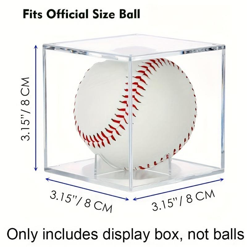 

1/3/4/8pcs Acrylic Baseball Display Case Transparent Square Baseball Display Box Autograph Golf Collection Box with Stand Clear