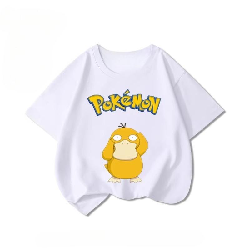 Potdemiel Summer New Pikachu Print Children's T-Shirt, Boys and Girls, Comfortable and Breathable Children's T-Shirt