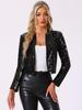 Allegra K Women's Party Sequin Crop Jacket, Long Sleeve, Open Front, Sparkle Glitter Blazer, Black, Size M