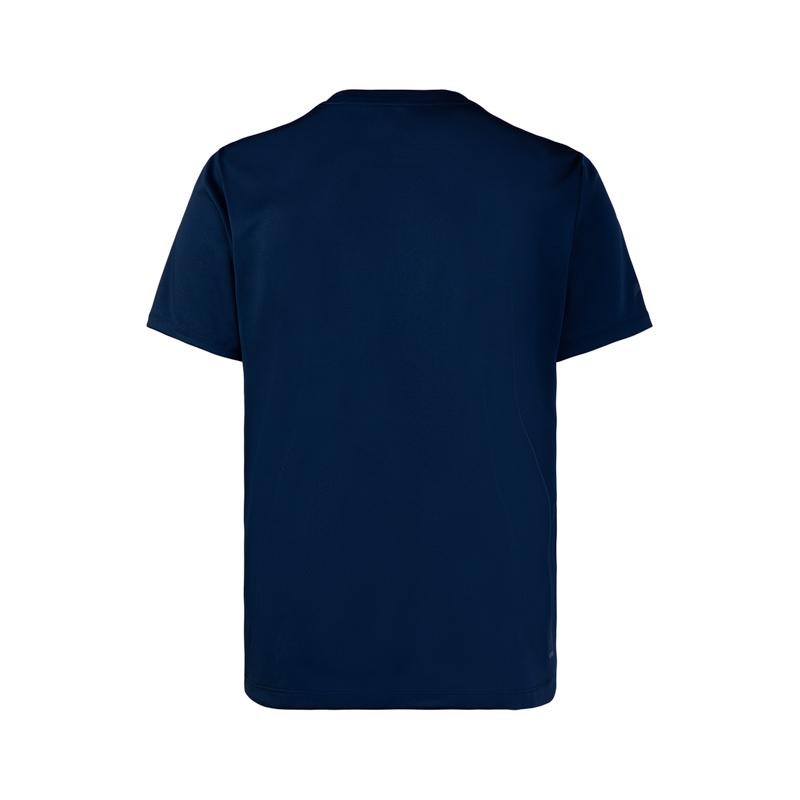 Li-Ning Fashionable Versatile Solid Color Round Neck Short Sleeve T-Shirt Men tops Guangdong-Blue ATSW663-3
