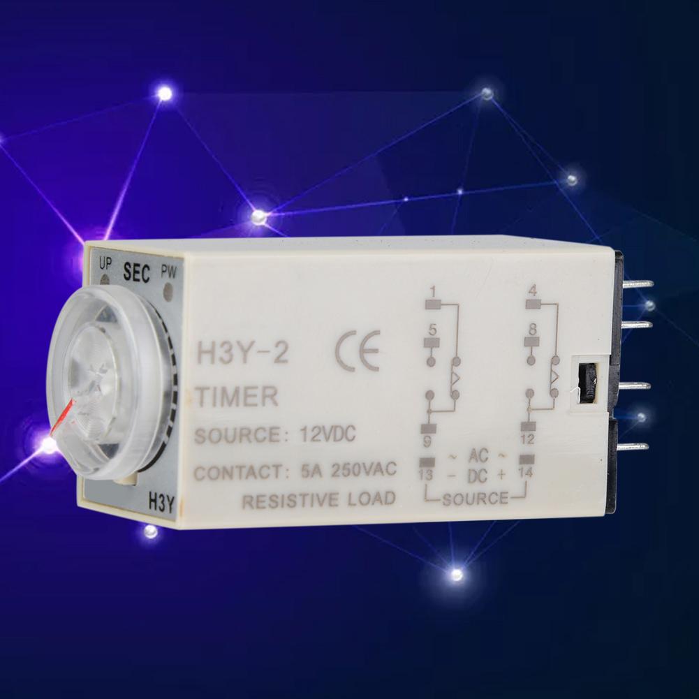 H3Y 2 Power On Time Relay Pointer Control Delay Timer 8 Pin 12VDC (60S)