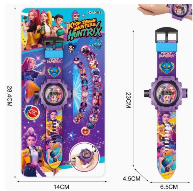 New K-POP Devil Hunter Children's Projector Light Watch Electronic Watch Multi functional Wristband Toy Birthday Gift