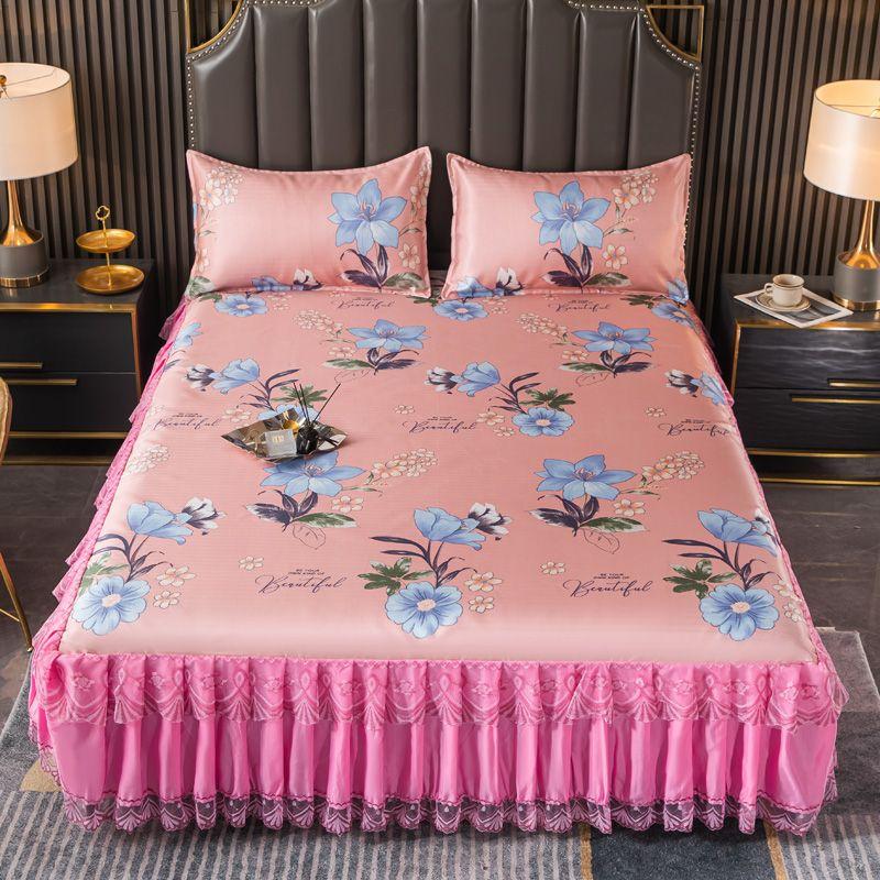 Bedroom Flat Sheets Bed Printed Fashion Modern Queen King Size Washed Cotton Comfortable Bedding Mattress Cover Bedspread