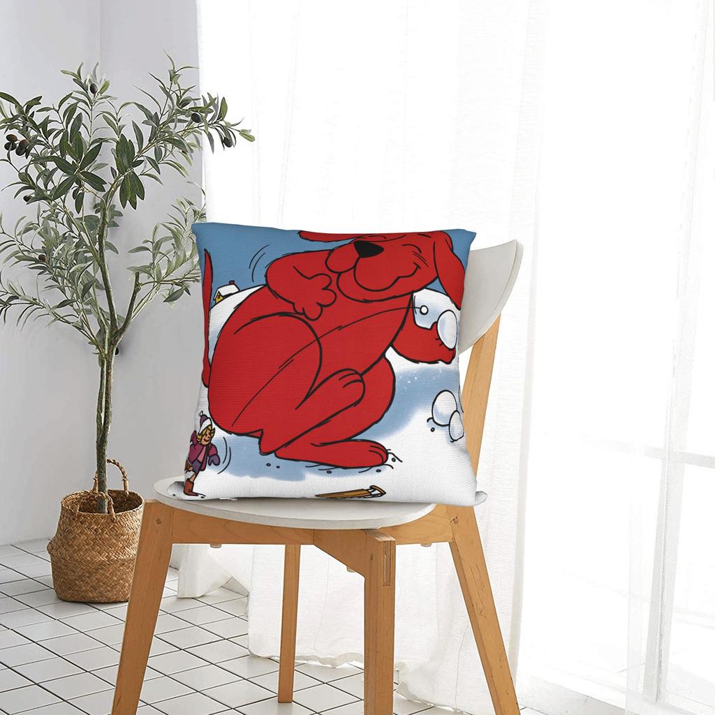 C-Clifford the Big Red Dog Pillow Case Novelty Pillow Cover Soft Pillowcases For Chair Sofa Home Decor