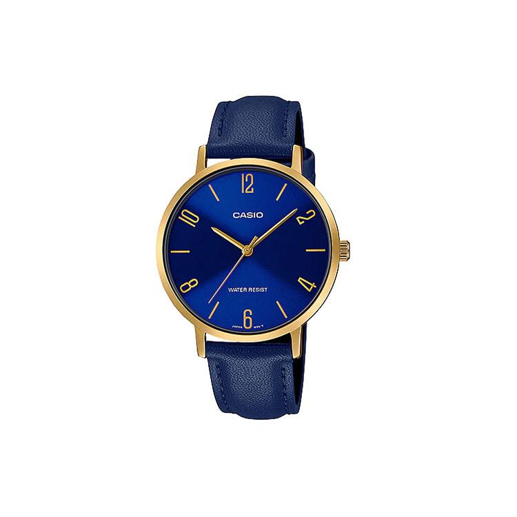 CASIO STANDARD Quartz Movement Leather Strap Watch Women s Watch Blue Dial LTP-VT01GL-2B Blue Dial