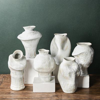 Ceramic Vase Handcrafted Rough Pottery Flower Vase Ceramic Handicrafts Flower Arrangement Accessories Home Decoration