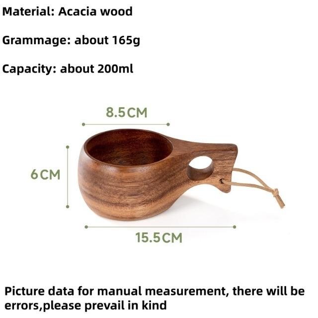 

Acacia Wood Kuksa Mug 200/400ml Portable Outdoor Camping Coffee Mug Finnish Wooden Cup Milk Tea Drinkware Bushcraft Kitchen Tool 200ML-400ML