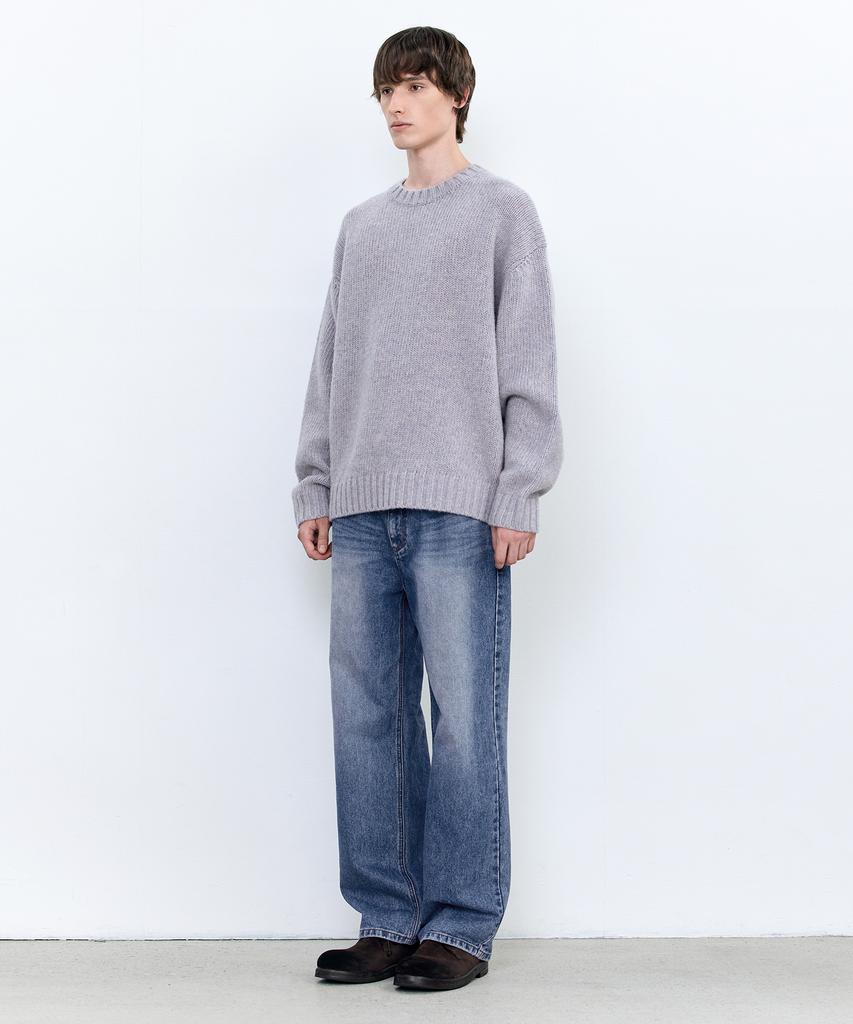 INSILENCE Shetland Wool Crewneck Sweater Lilac