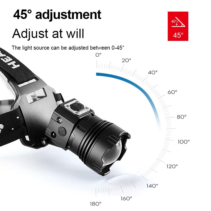 XHP199 Smart Sensing Headlamp Lightweight Portable Headlight Built-in Battery Rechargeable Head Flashlight Adjustable Waterproof Head Lantern