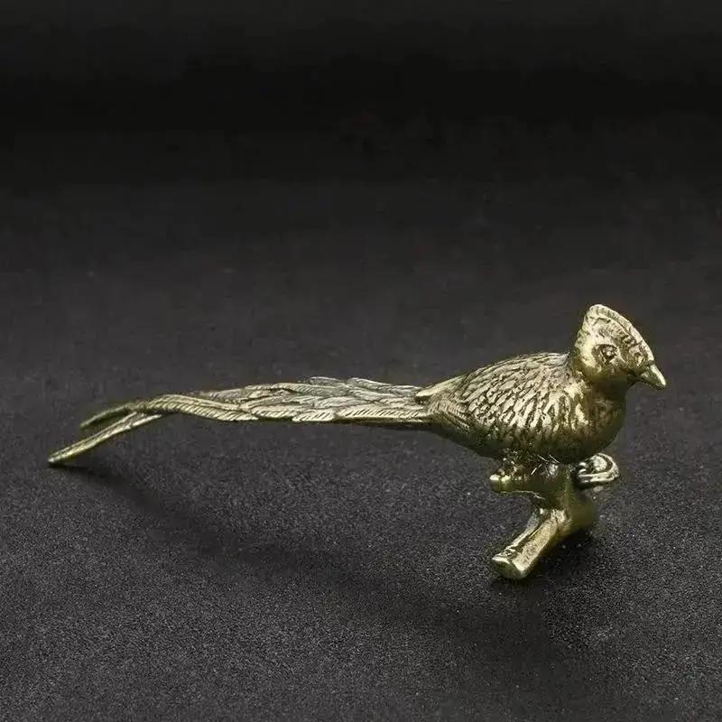 Messing Langschwanzfasan Ornamente, Metallvogel Ornamente Desktop Dekorative Handarbeiten Heimdekoration Vogelhandwerk Kleine Geschenke