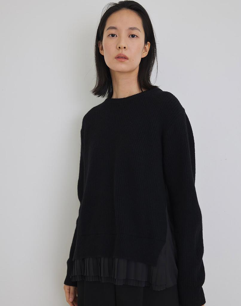 MANUELLE ET GUILLAUME Alpaca Pleats Knit Real Black