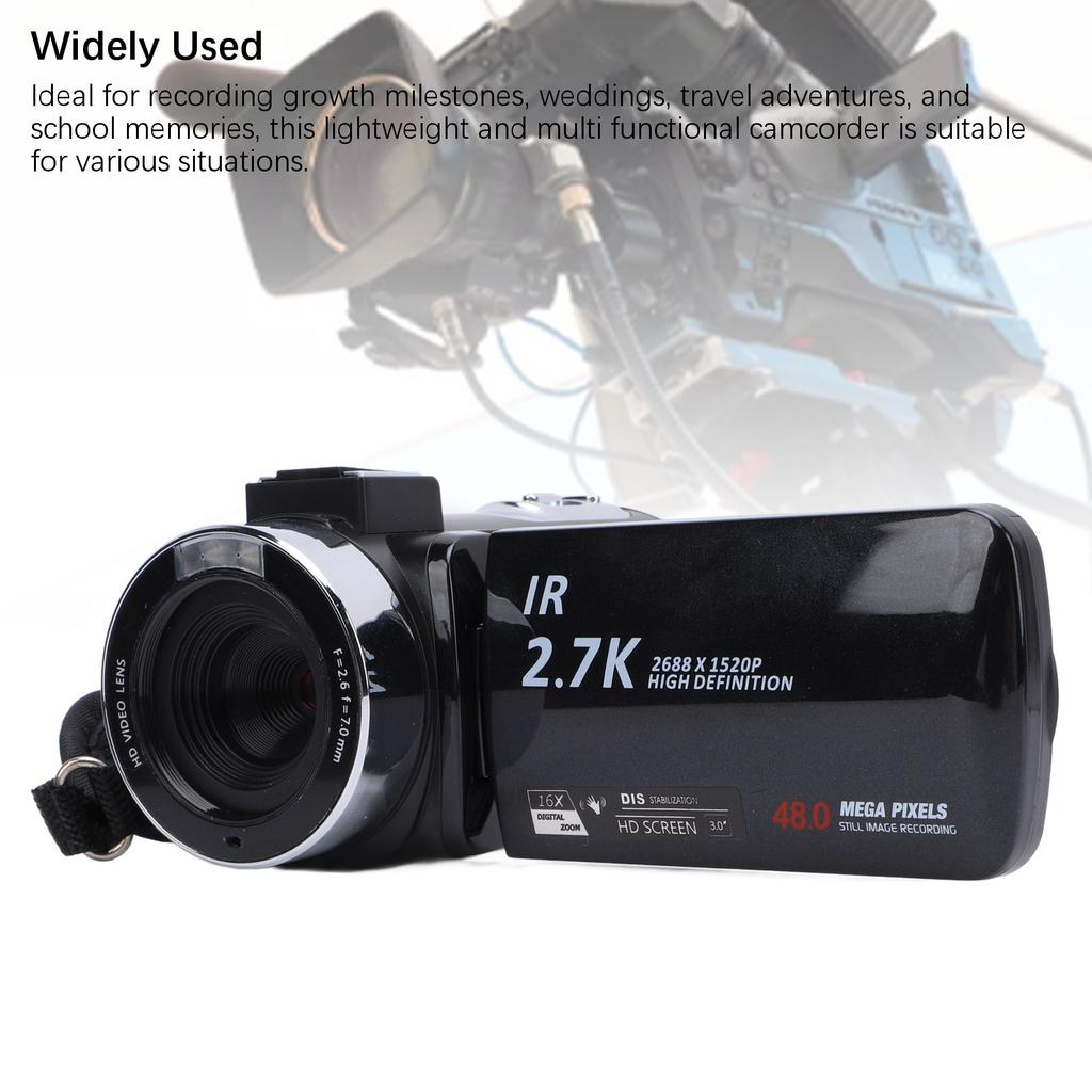 Cameră video Cameră video 2.7K Aparat foto digital Recorder 48MP Ecran TFT cu rotație de 3,0 inchi 16X Digital