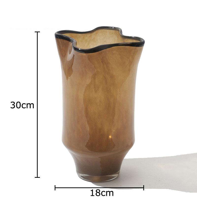 

Creative Black Edge Glass Vase Desk Decoration Artificial Flower Decorative Flower Arrangement Floral Vases Room Aesthetic Decor
