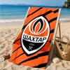Asciugamano da Spiaggia con Design dello Stemma dello Shakhtar Donetsk, Asciugatura Rapida, Facile da Curare, Adatto Sia per il Fitness che per le Vacanze al Mare, Essenziale per lo Sport
