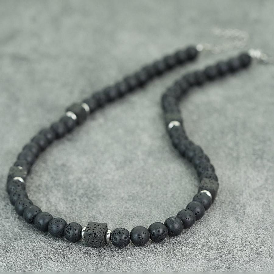 

New Mens Short Necklace Natural Stone Healing Accessory Fashion Jewelry Gift For Him 8mm Onyx Obsidian Stone Neck Accessories