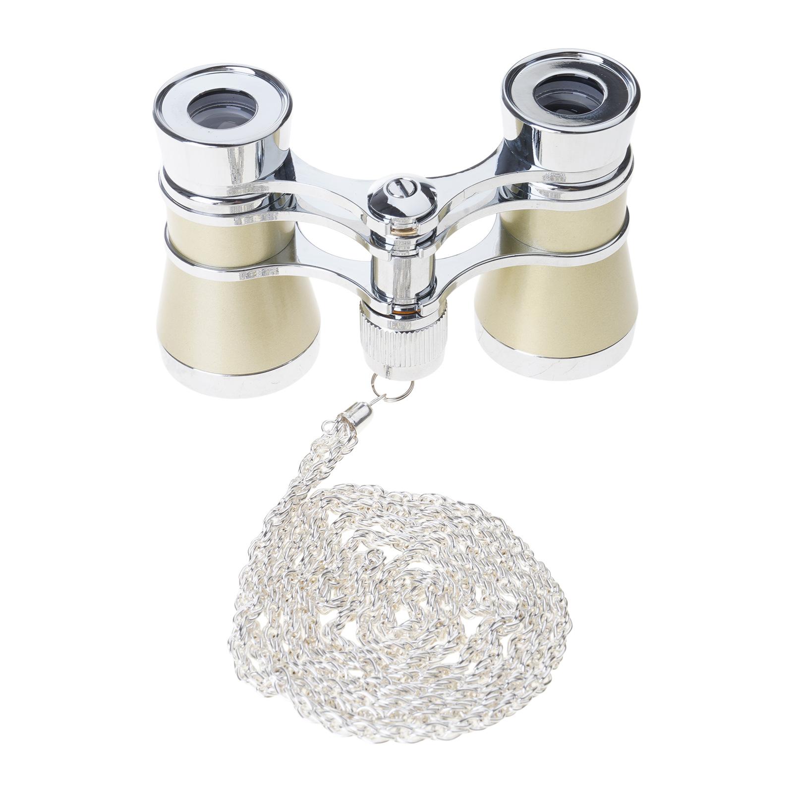 

Portable Small Binocular Telescope Opera Theater Glasses Metal Opera Glasses with Chain Women Girls Telescope Enduring