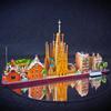 World Style City Skyline Architecture Street View 3D Metal Puzzle Paris Venice San Francisco Shanghai DIY Assembled Model Kits