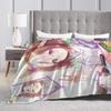 Umamusume Pretty Derby Cartoon Blankets Flannel Spring Autumn Multi-function Warm Throw Blankets for Sofa Office Bedspread