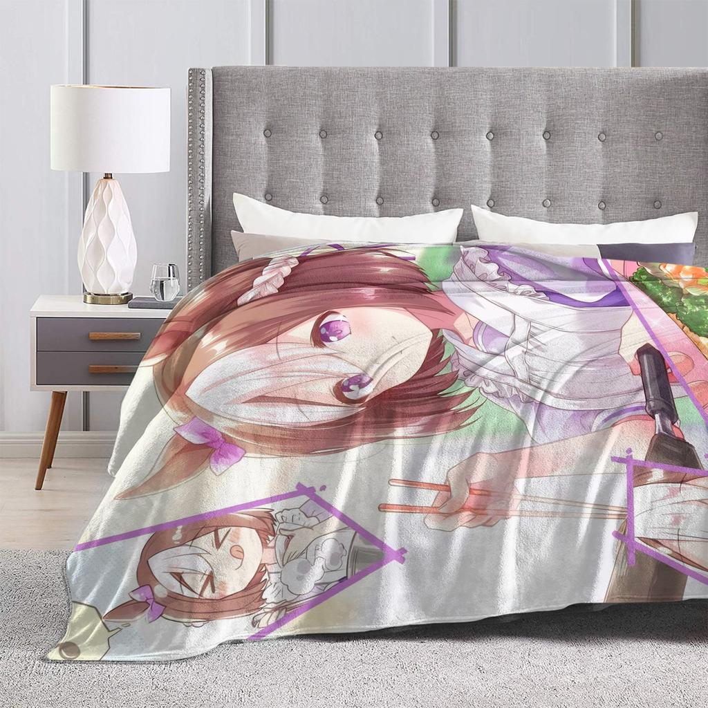 Umamusume Pretty Derby Cartoon Blankets Flannel Spring Autumn Multi-function Warm Throw Blankets for Sofa Office Bedspread