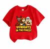 Kids Boys Girls 100% Cotton Crew Neck Short Sleeve T-Shirt, Funny 99 Nights In The Forest Cartoon Print Casual Soft Tee Tops for Children Daily Wear