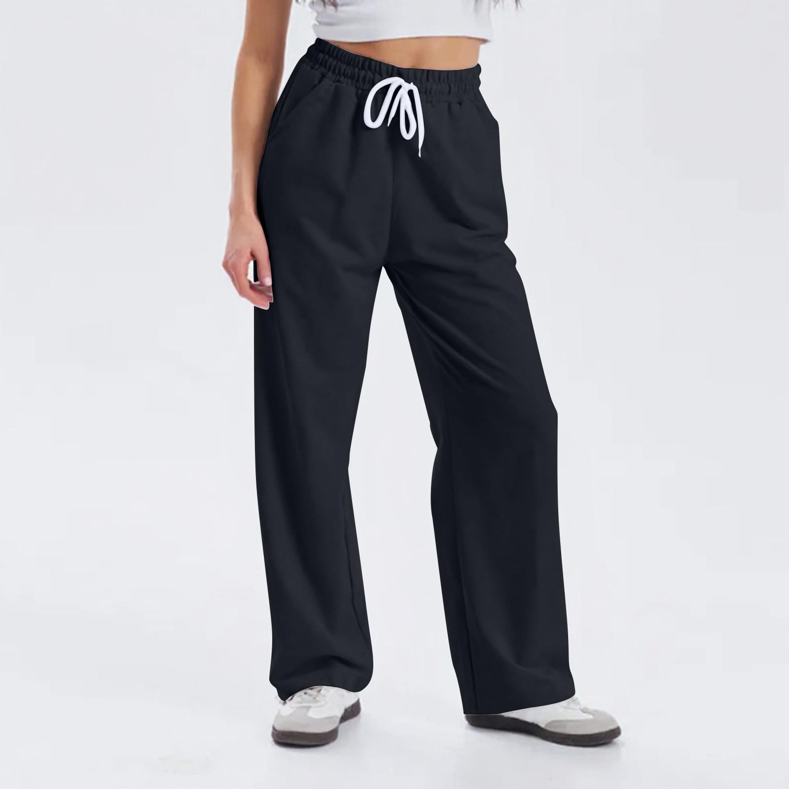 

Женские брюки Модные повседневные брюки Однотонные брюки на кулиске S чёрный