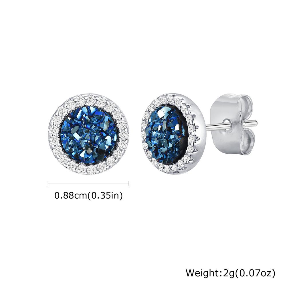 Orecchini a Bottone Piccoli in Zircone di Cristallo di Alta Qualità per Uomo Metallo Placcato Oro Orecchini da Piercing Rotondi Gioielli Moda Punk