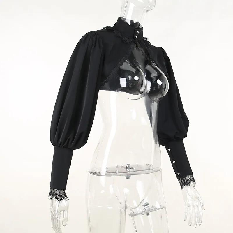 Lace Gothic Black Short Steampunk Crop Jacket Kawaii Vintage Gorgeous Palace Blouse Women Party Bolero Victorian Coat Corset