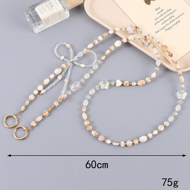 Yi Lian Acrylic Beaded Phone Chain: Pearl Crossbody Strap Charm for Women