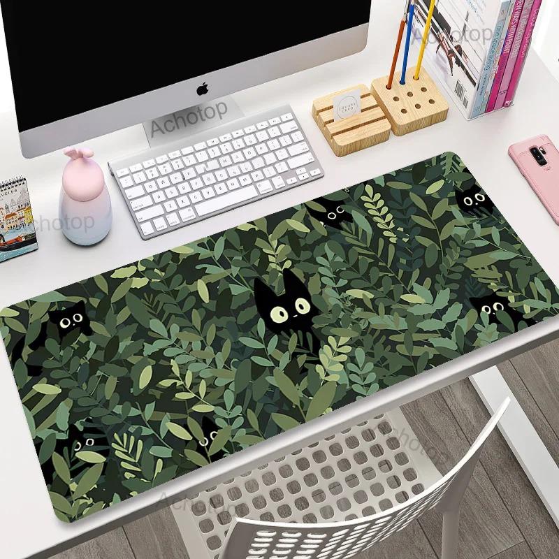 Green Plant Large Area Mousepad Gaming XXL Mouse Pad Size Office Long Table Mat Kawaii Desk Teen Girls Bedroom Laptop Carpet