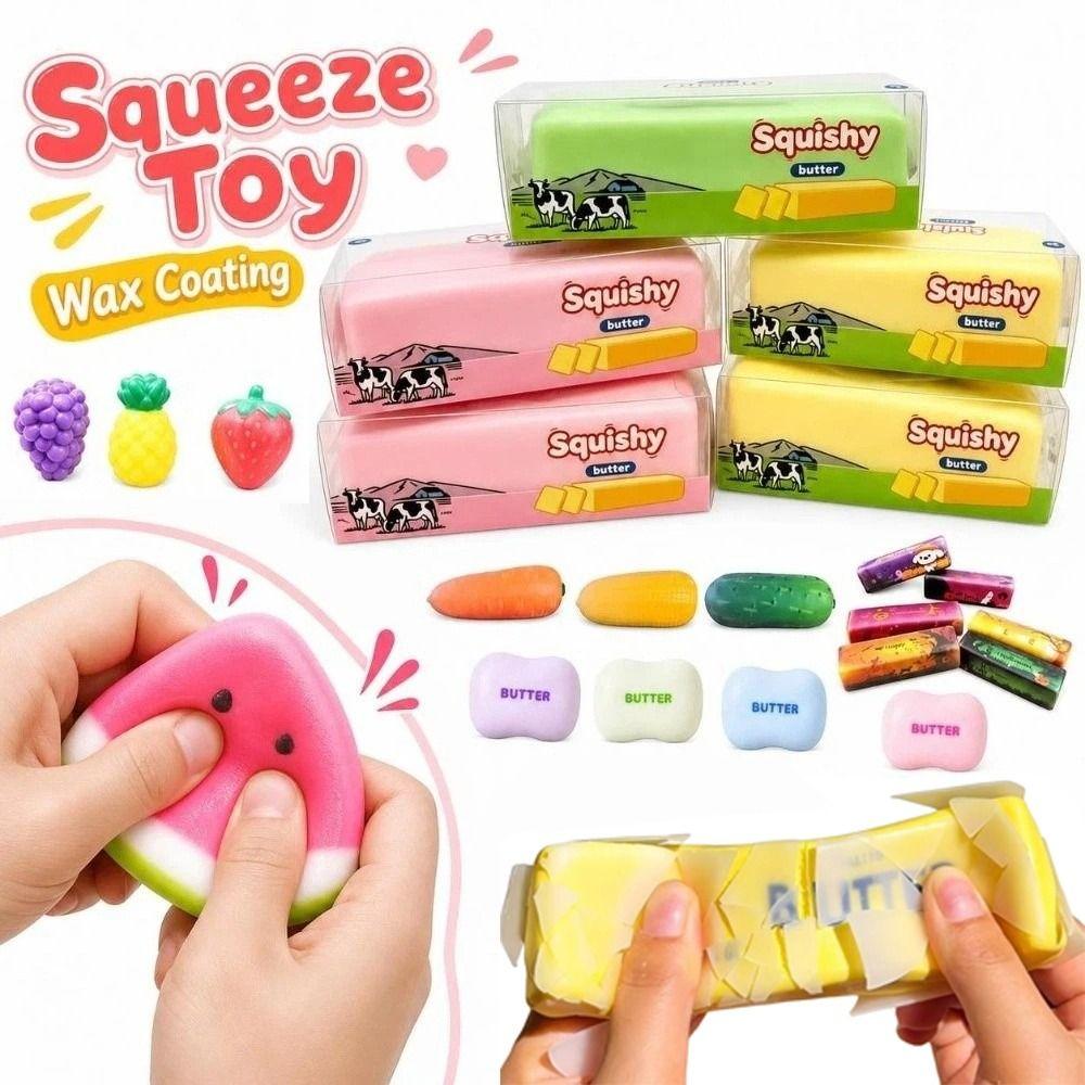 Son Croquant Croustillant Jouet à Presser Savon Revêtement Cire Légumes Jouet Fidget Cadeaux pour Enfants
