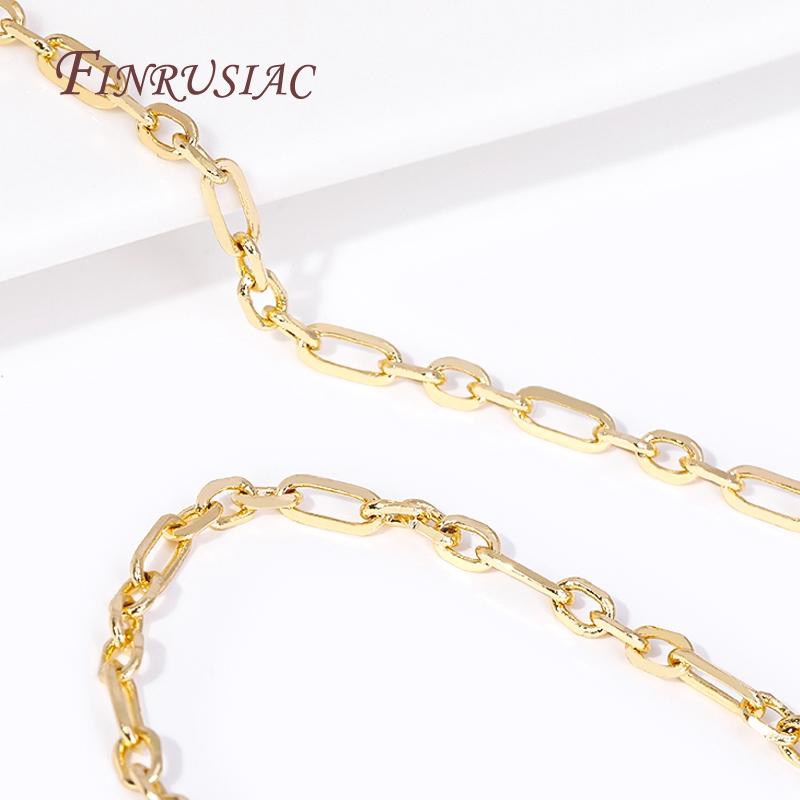 18K Gold Plated Metal Long Oval Shape Necklace Chains For DIY Handmade Jewelry Making Accessories Wholesale Bulk Metal Chains