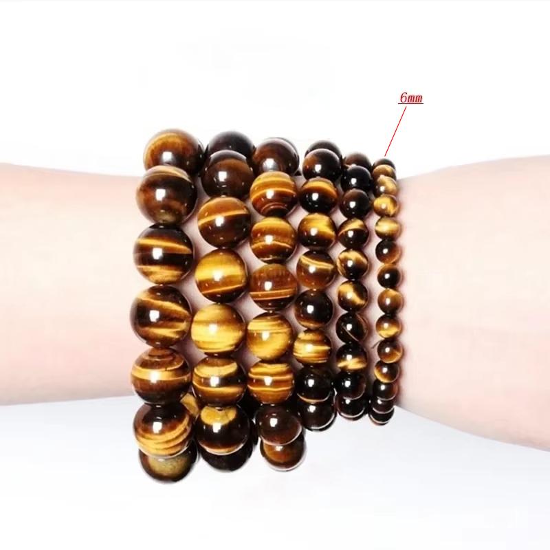 Bracciale Occhio di Tigre alla Moda Uomo e Donna Fascino Gioielli in Pietra Naturale Buddha Curativo Corda Elastica Bracciale con Perline di Cristallo per Coppia