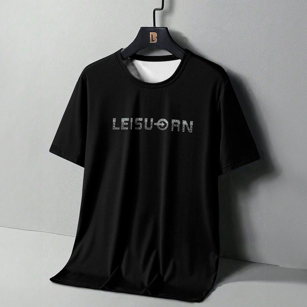 Summer Men's Running T-Shirts 3D Print Oversized Short Sleeve Tops High Elasticity Fitness T Shirt For Men Quick Dry Sports Tees