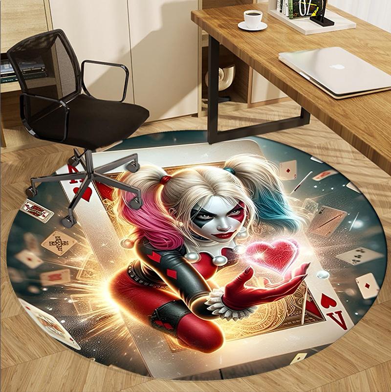 Superhero Pattern Round Rug, Indoor/Outdoor Mat, for Picnic, Gameroom, Bedroom, Office, Living Room, Home Decor Carpet, Birthday Gift