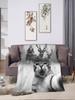 Funny Cat Selfie Santa Merry Christmas Blanket  Soft Warm Throw for Winter Bedroom Students Holiday Home Decor