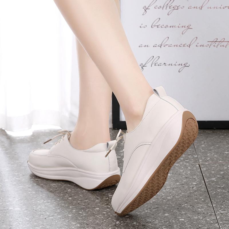 Women's Footwear Leather Driving Comfort Women’s Wedge Sneakers Casual Nurse Loafers for Girls Walking Minimalist Summer Maternity Shoes for Women