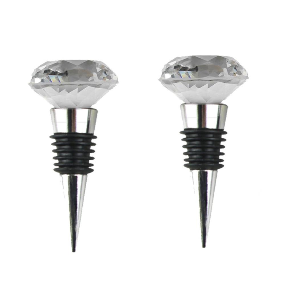 2PCS Reusable  Wine Stopper Decorative Wine Bottle Cork Crystal Wine Bottle Stopper  Gift 2Pcs