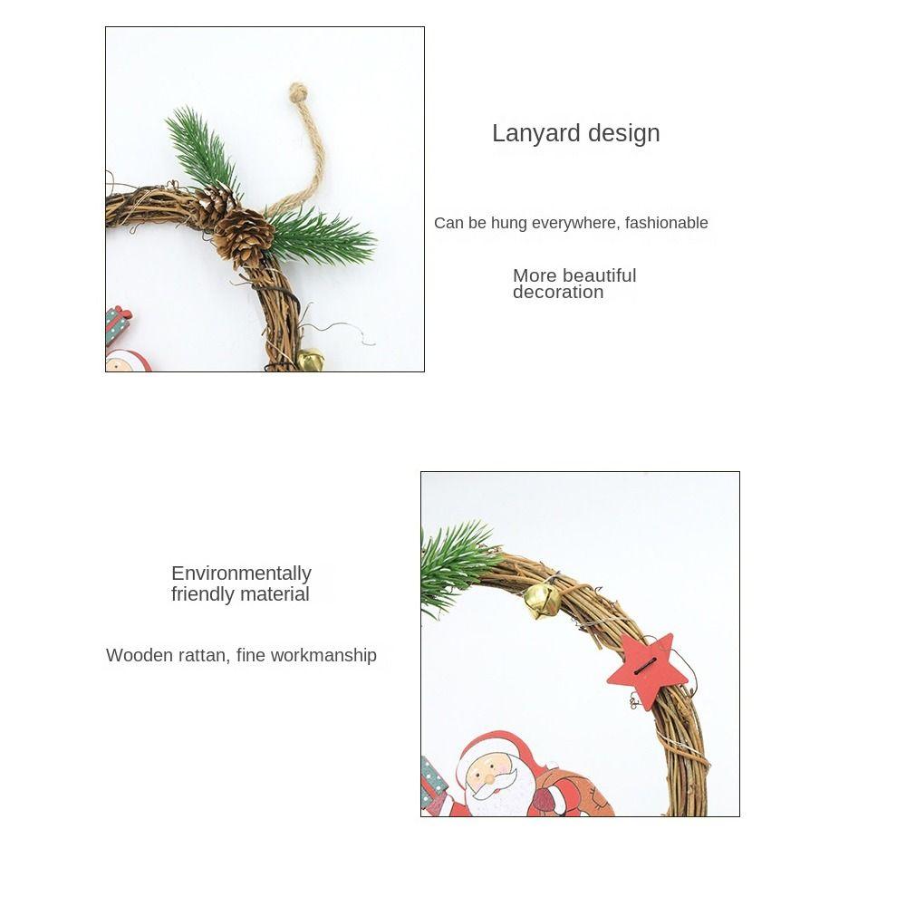 with LED Light Christmas Wreath Simulation Christmas Front Door Pendant  Store Ornaments