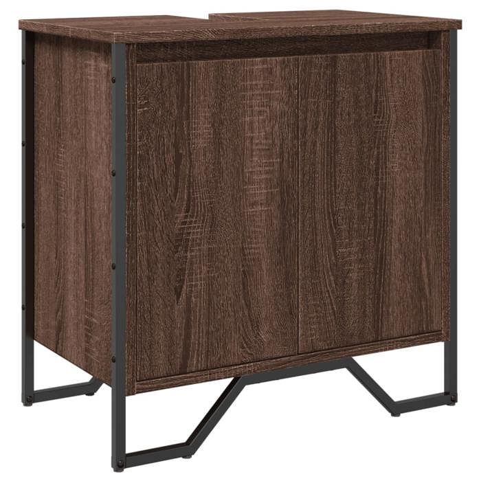 VidaXL Armoire lavabo de salle de bain chêne marron 60x35x60 cm, placard lavabo de salle de bain, meubles de salle de bain, 848658